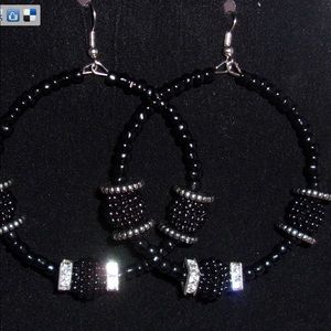 Earrings HOOP hand beaded